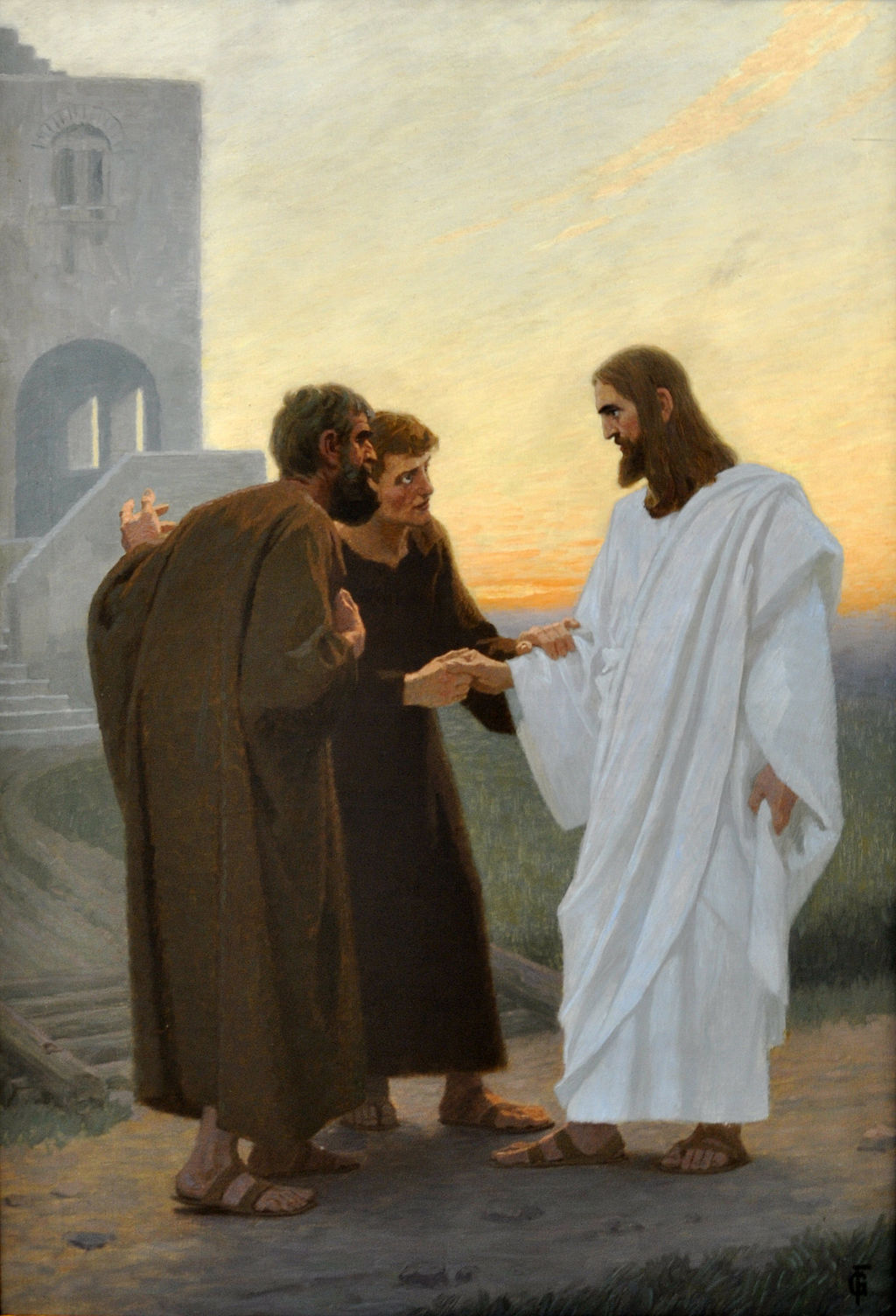 Jesus und der Gang nach Emmaus by Gebhard Fugel
