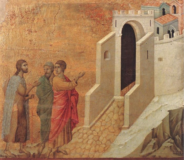 Duccio di Buoninsegna painting Road to Emmaus