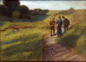 Fritz von Uhde painting of walk to emmaus, 1891