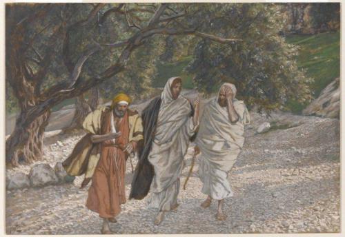 The Pilgrims of Emmaus on the Road (Les pèlerins d'Emmaüs en chemin) - James Tissot